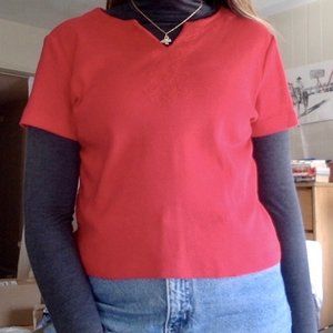 Vintage Red Casual Top